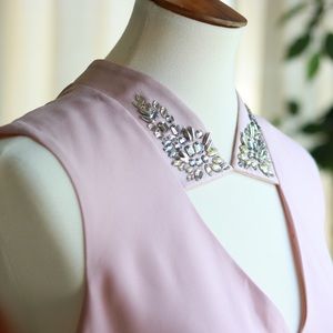 BCBGMAXAZRIA Embellished Collar Top